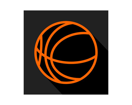 purple black basket ball icon sports equipment tool utensil image vector