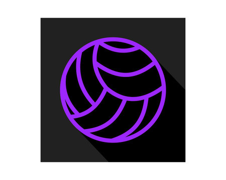 purple black volley ball icon sports equipment tool utensil image vector