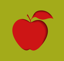 apple with green background