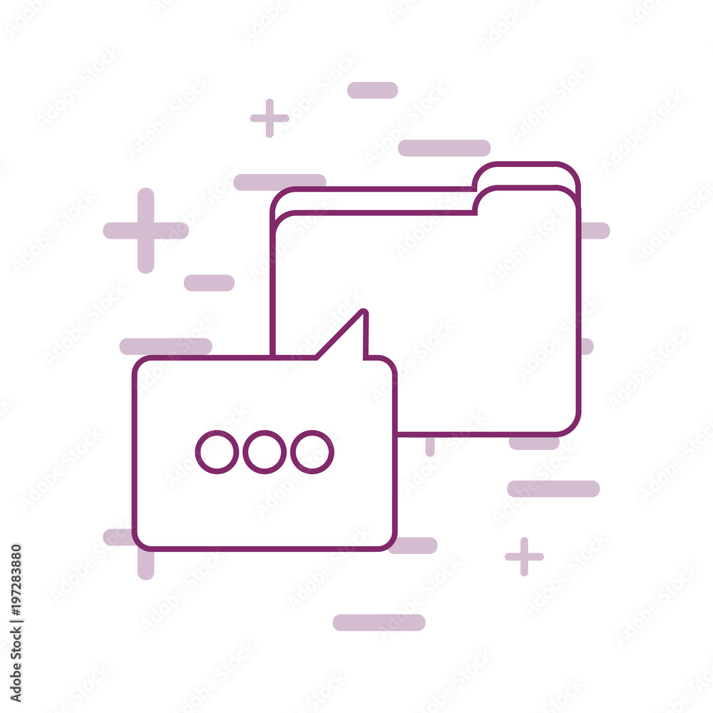 Poster big data design with document folder and speech bubble over white background, vector illustration