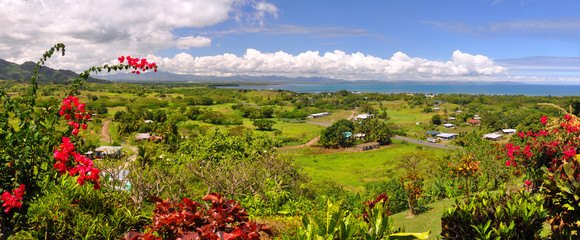 Panorama of the Fijian West Coast. - obrazy, fototapety, plakaty