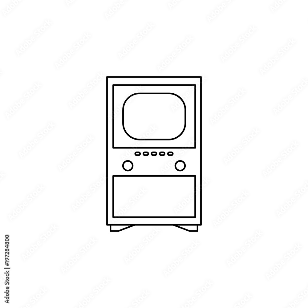 Poster first tv icon. element of generation icon for mobile concept and web apps. thin line icon for websit
