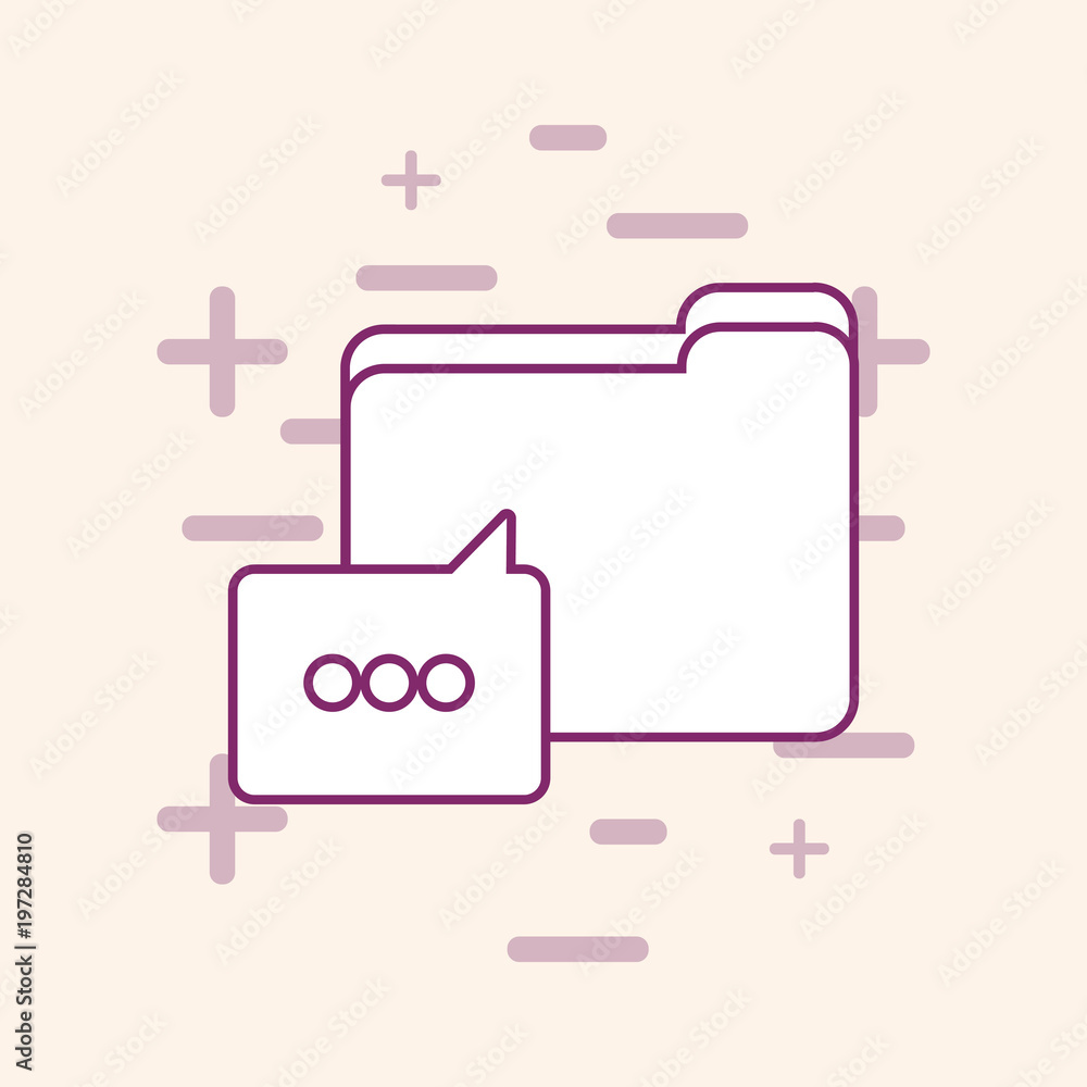 Poster big data design with document folder and speech bubble over white background, vector illustration