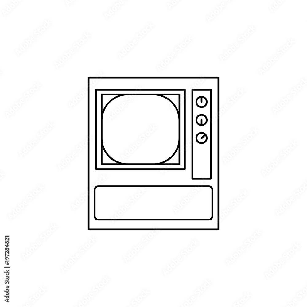 Poster multi-channel tv icon. element of generation icon for mobile concept and web apps. thin line icon fo