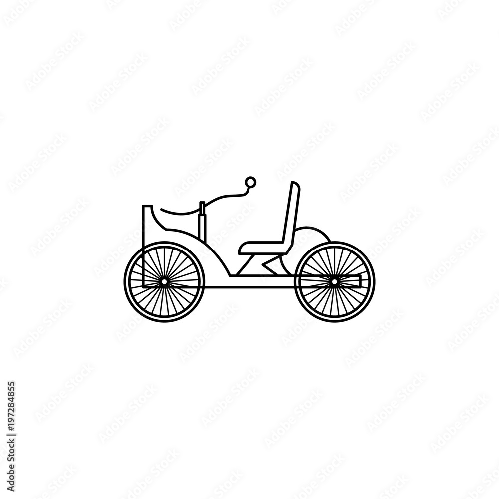 Poster the first car icon. element of generation icon for mobile concept and web apps. thin line icon for w