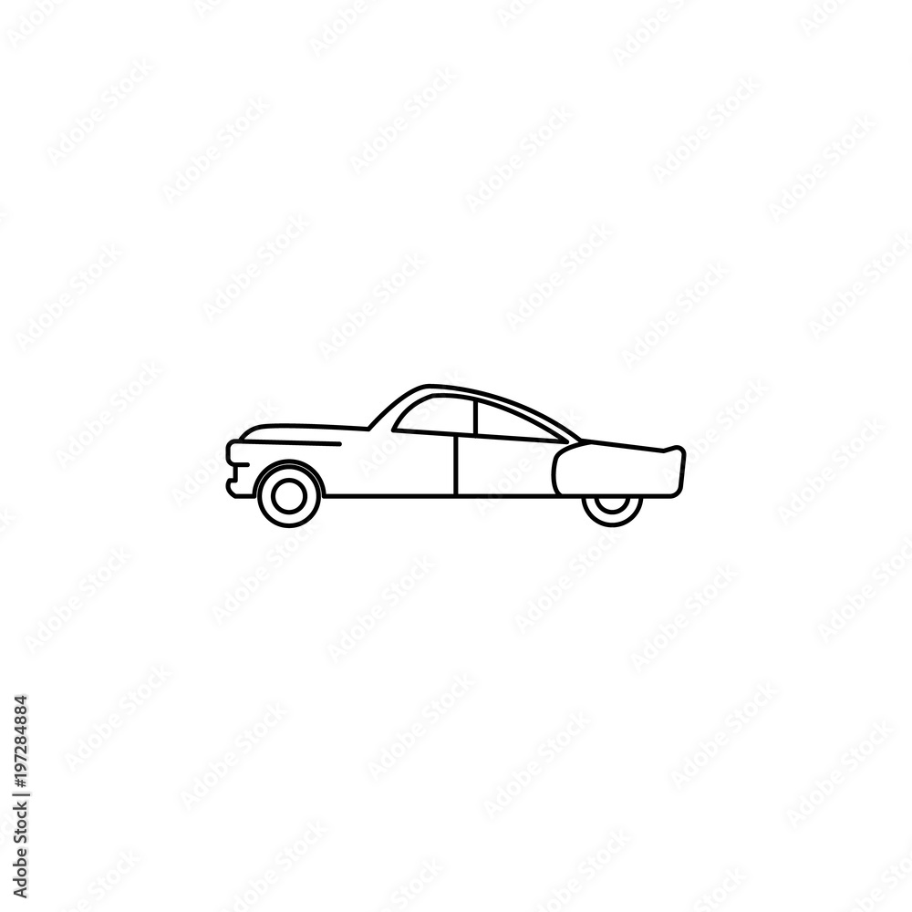 Poster car of the fifties icon. element of generation icon for mobile concept and web apps. thin line icon 