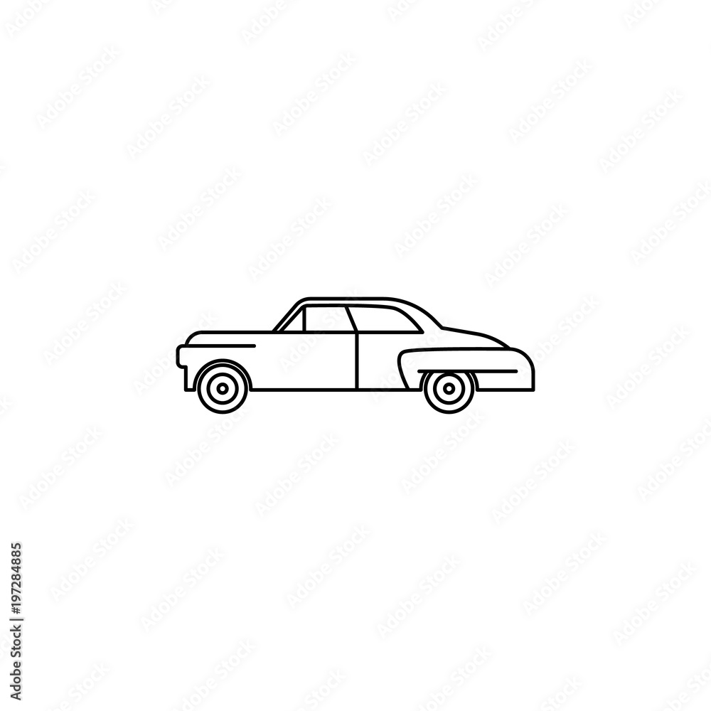Poster car of the sixties icon. element of generation icon for mobile concept and web apps. thin line icon 
