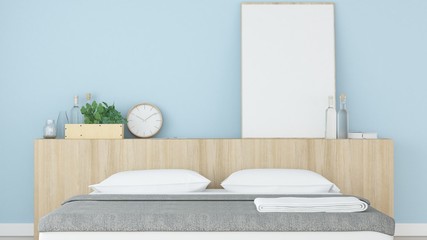 Bedroom Interior Japanese minimal style -3D rendering decoration