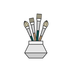 Set of paint brushes