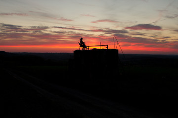 Naklejka premium woman playing cello music in a sunset 