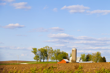 American Farmland With Blue Sky