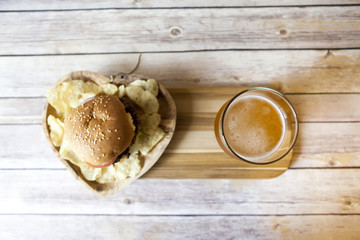 Craft Beer With Hamburger