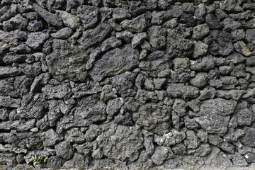Wall made of volcanic stones