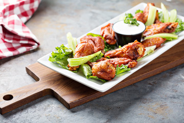 Hot chicken wings appetizer