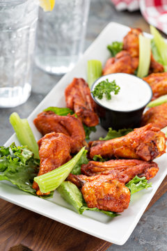 Hot chicken wings appetizer