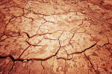 Ground texture of barren land, crack in the ground 