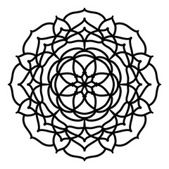 Mandala flower freehand drawing vintage style decorative elements for abstract background