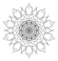 Mandala flower freehand drawing vintage style decorative elements for abstract background
