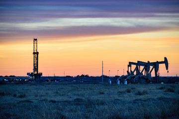 Shale Oil Rig and Pumpjack