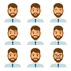 Businessman expresions avatar