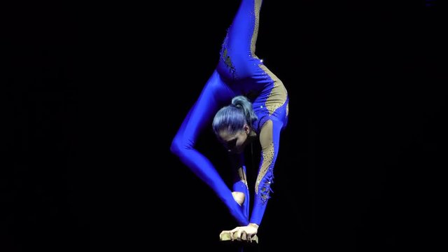 Flexible beautiful slim gymnast