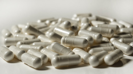 Pile of white pills