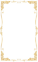 Decorative frames and border, Golden frame on white background, Vector illustration - 197293406