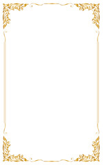 Decorative frames and border, Golden frame on white background, Vector illustration