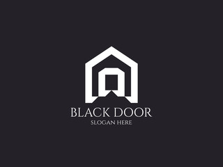 door logo for home or real estate. letter A or D. entrance, gate, construction, doorway symbol vector illustration