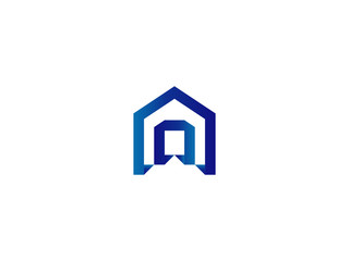 door logo for home or real estate. letter A or D. entrance, gate, construction, doorway symbol vector illustration