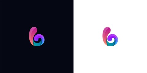 letter B logo template. abstract colorful logo template illustration