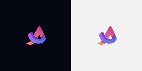letter A logo template. abstract colorful logo template illustration