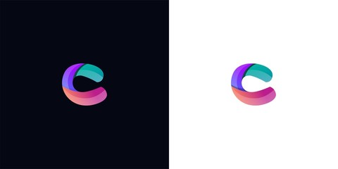 letter C logo template. abstract colorful logo template illustration