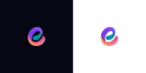 letter E logo template. abstract colorful logo template illustration