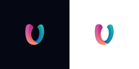 letter U logo template. abstract colorful logo template illustration