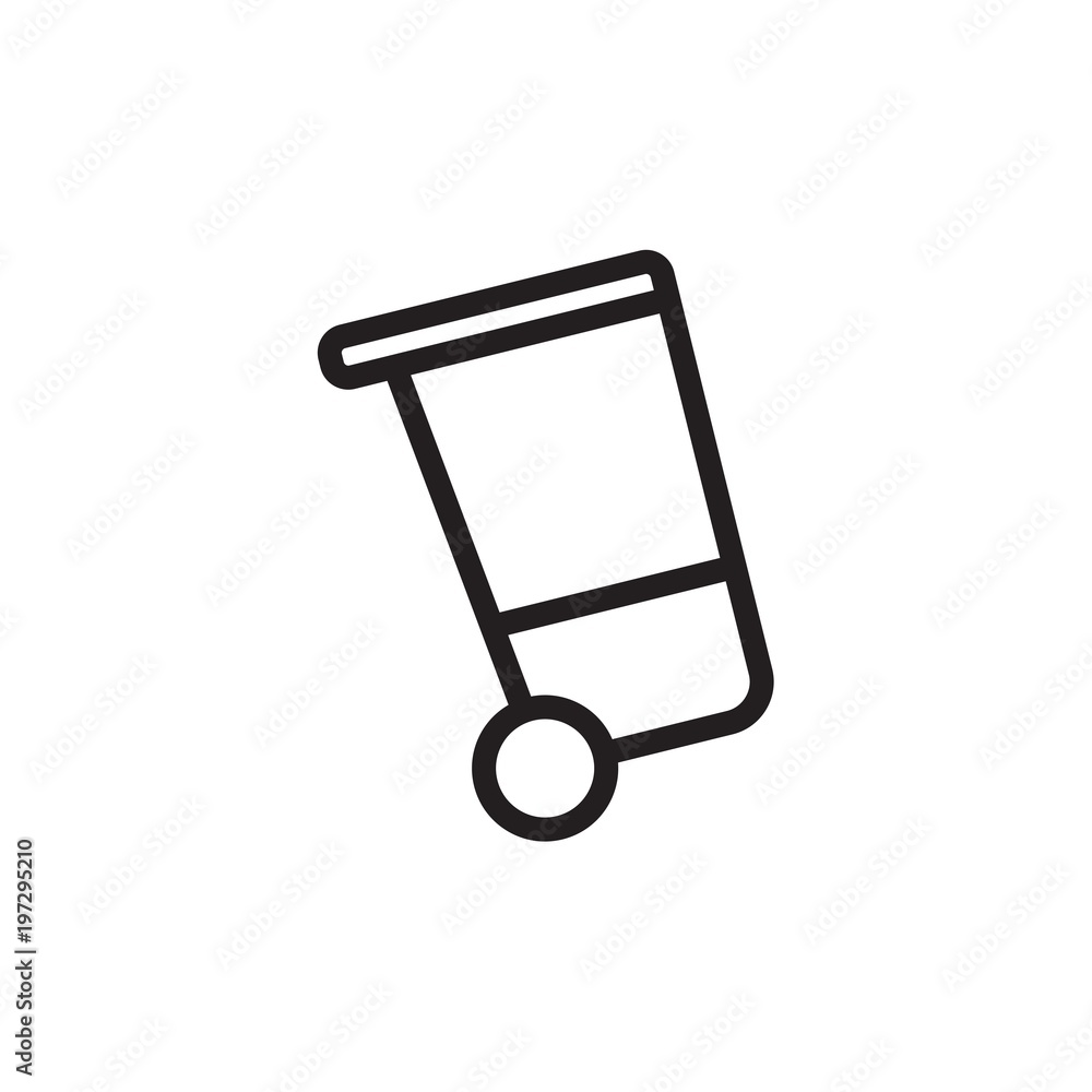 Poster recycle bin, garbage bin outlined vector icon. modern simple isolated sign. pixel perfect vector ill