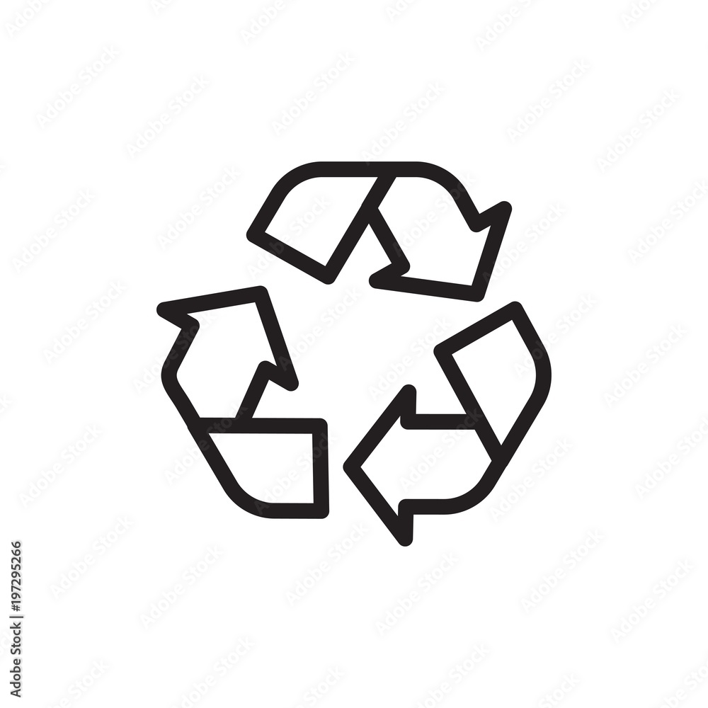 Poster recycle outlined vector icon. modern simple isolated sign. pixel perfect vector illustration for log