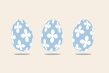 Decorative Easter Eggs Set Isolated On Background. Vector Illustration Colourful Easter Eggs.