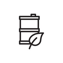 eco fuel, oil barrel ecology outlined vector icon. Modern simple isolated sign. Pixel perfect vector  illustration for logo, website, mobile app and other designs