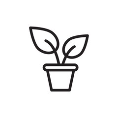 room plant outlined vector icon. Modern simple isolated sign. Pixel perfect vector  illustration for logo, website, mobile app and other designs