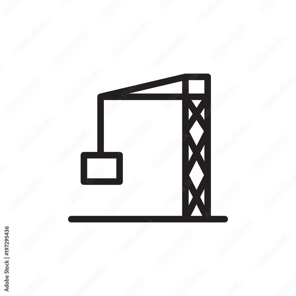 Poster crane, building tool outlined vector icon. modern simple isolated sign. pixel perfect vector illustr