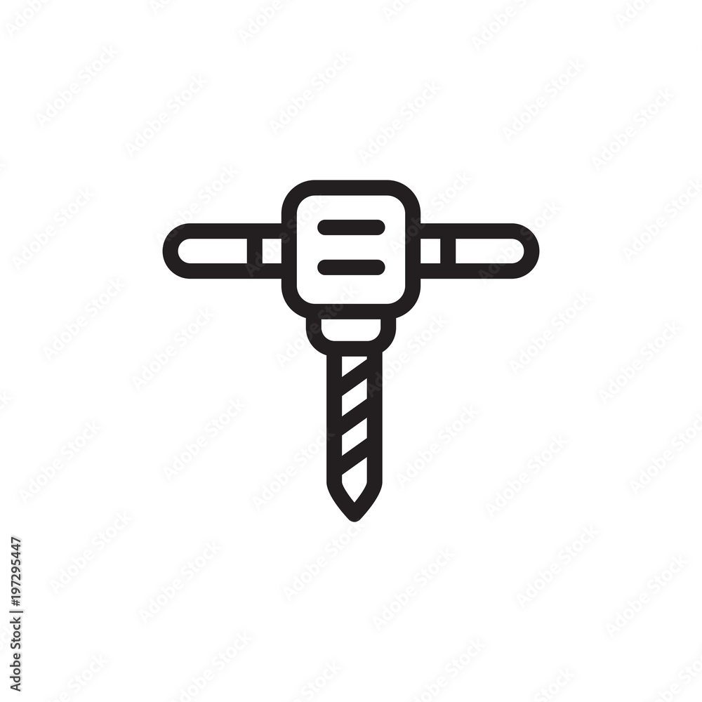 Poster drill, building tool outlined vector icon. modern simple isolated sign. pixel perfect vector illustr