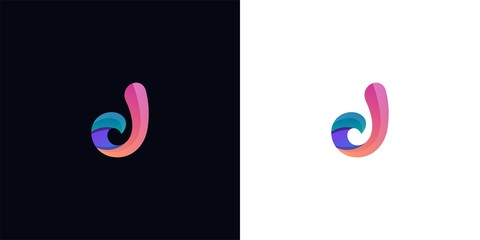 letter D logo template. abstract colorful logo template illustration
