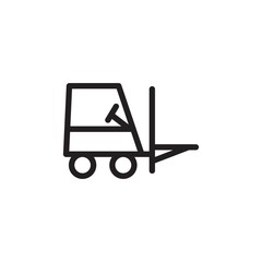 forklift truck, delivery truck outlined vector icon. Modern simple isolated sign. Pixel perfect vector  illustration for logo, website, mobile app and other designs