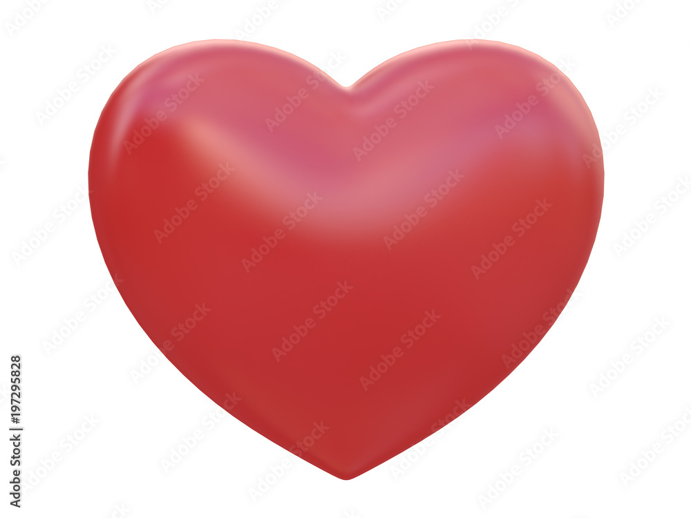Wall mural red shiny glossy heart 3d rendering
