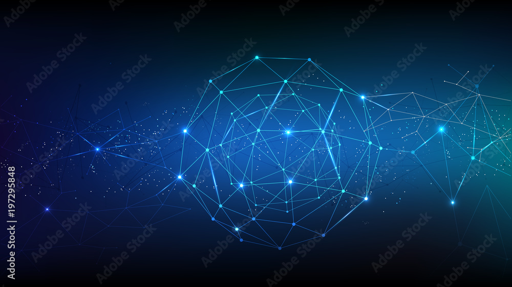 Poster background abstract polygon data technology communication vector design illustration