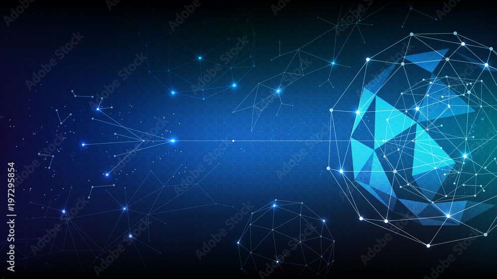 Poster background abstract polygon data technology communication vector design illustration