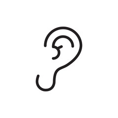 ear outlined vector icon. Modern simple isolated sign. Pixel perfect vector  illustration for logo, website, mobile app and other designs