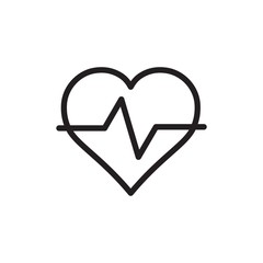 heart beat, heart rate outlined vector icon. Modern simple isolated sign. Pixel perfect vector  illustration for logo, website, mobile app and other designs