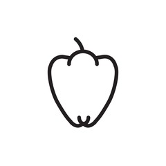 bulgarian pepper outlined vector icon. Modern simple isolated sign. Pixel perfect vector  illustration for logo, website, mobile app and other designs